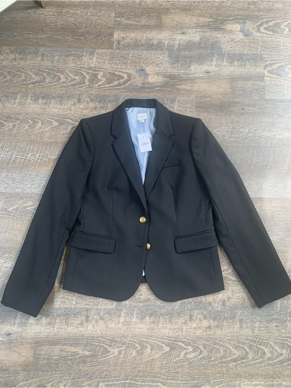 J.Crew Dark Academia Classic Black Women's Blazer - Tailored Two-Button Jacket - Picture 4 of 10